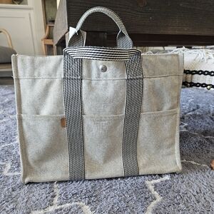 Hermes Canvas Tote Bag